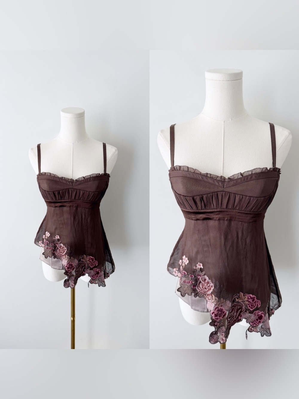 Karen Millen 100% silk asymmetrical corset